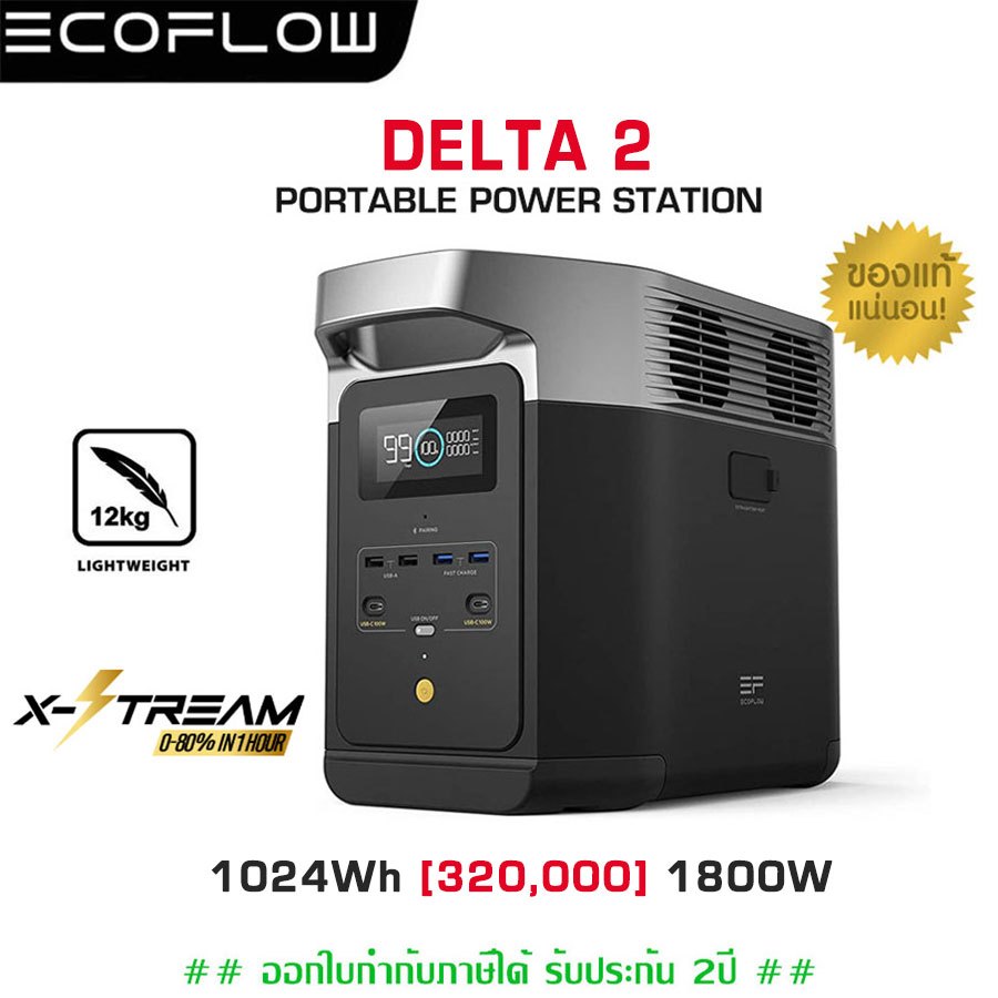 ECOFLOW DELTA 2 (2023) Portable Power Station แบตเตอรี่สำรองแบบพกพา [รับประกัน 2ปี]