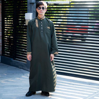 โต๊ปชายแขนยาว  ชุดแขกมุสลิมปักลายพรีเมี่ยม สไตล์ปากีอาหรับ งานนำเข้า ใส่ออกงานพิธี AD97วาริสุมสลิม