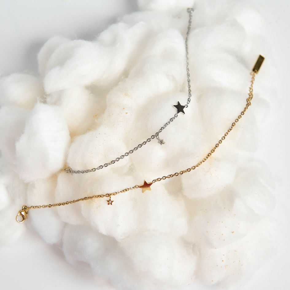 twinkle bracelet กำไลข้อมือจี้ดาวคู่