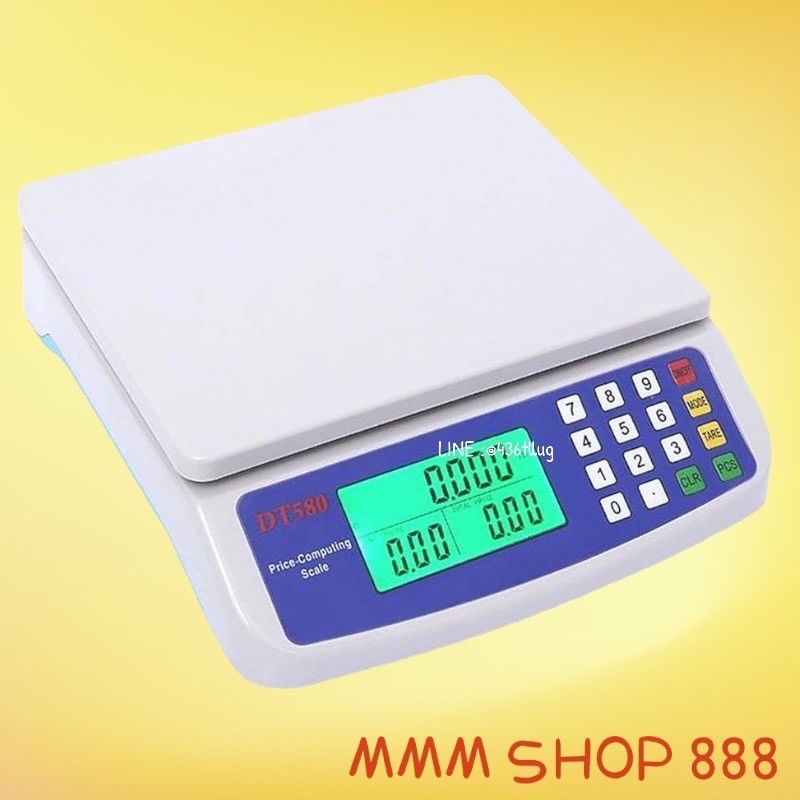 DT-580 เครื่องชั่งน้ำหนักดิจิตอล ใช้ในครัวเรือน โรงงาน แบบคำนวณราคาได้ เครื่องชั่งดิจิตอล ชั่งได้สูงสุด 30Kg / 1G