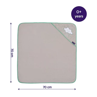 Clevamama Hooded Baby Bath Towel ผ้าขนหนูขนาด 70x70 ซม. แบรนด์ Clevamama