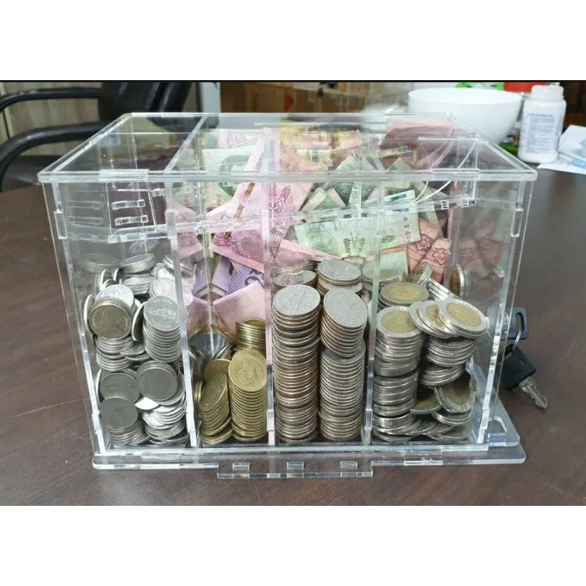 ออมสินแยกเหรียญ + ใส่แบงค์ รุ่น V.3 All in One