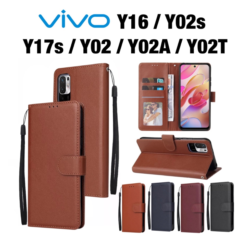 ฝาพับ vivo Y17s Y02T Y02A Y02 Y02s Y16 case วีโว่ เคสฝาพับ เคสแม่เหล็ก ฝาพับแม่เหล็ก เคส