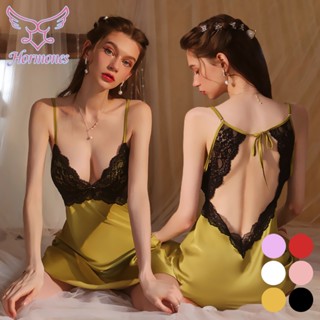 Hormones 🌞🌞 ชุดนอนหลากสีพรีเมี่ยมซาติน 💮💮  เปลือยชุดนอนกระโป…
