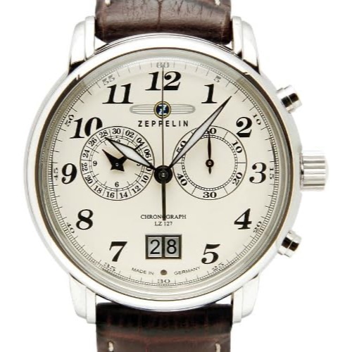 นาฬิกา Zeppelin Chronograph Quartz Watch with Leather Strap 76845 จากเยอรมัน