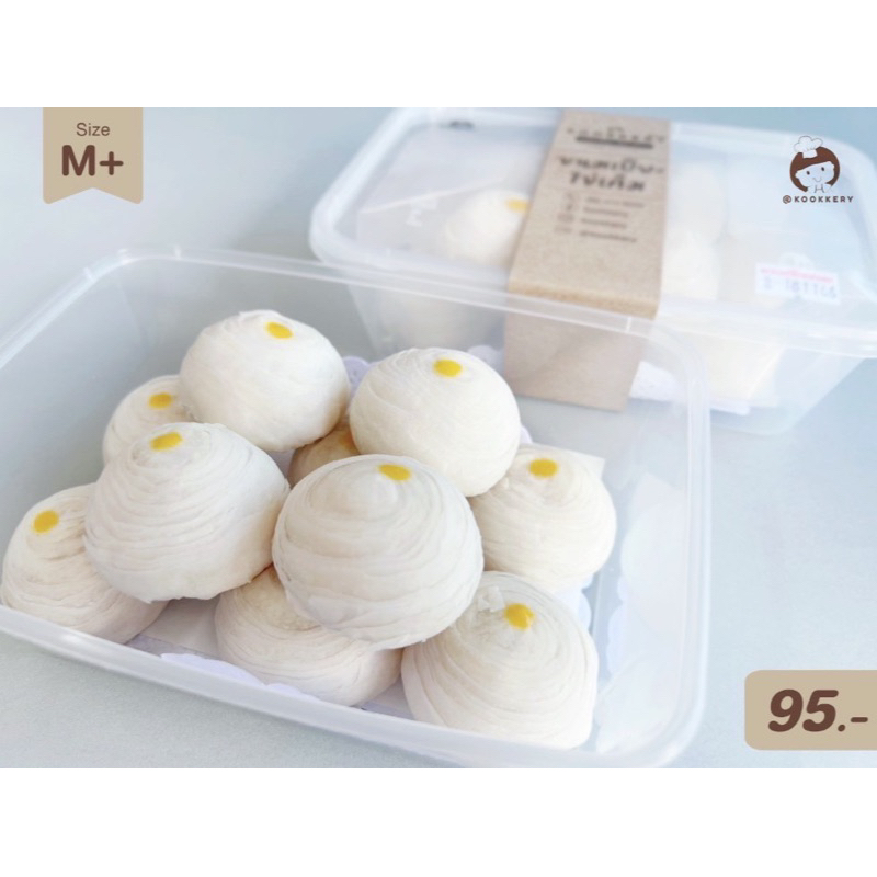 ขนมเปี๊ยะไส้ถั่วไข่เค็ม  ขนาดกล่อง 750 ml (ไซด์ M+ บรรจุ 10 ลูก : กล่อง)