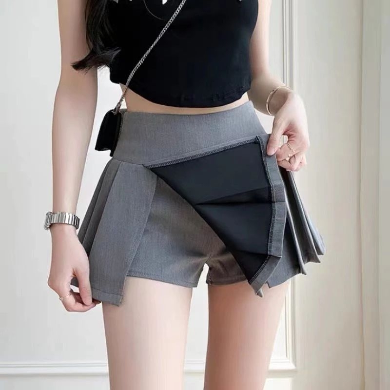 diary（8151） กางเกงกระโปรง เทนนิส จับจีบไม่มีขอบ เอวสูง ผ้าสโนว์ไม่ยืด ใส่เป๊ะมาก