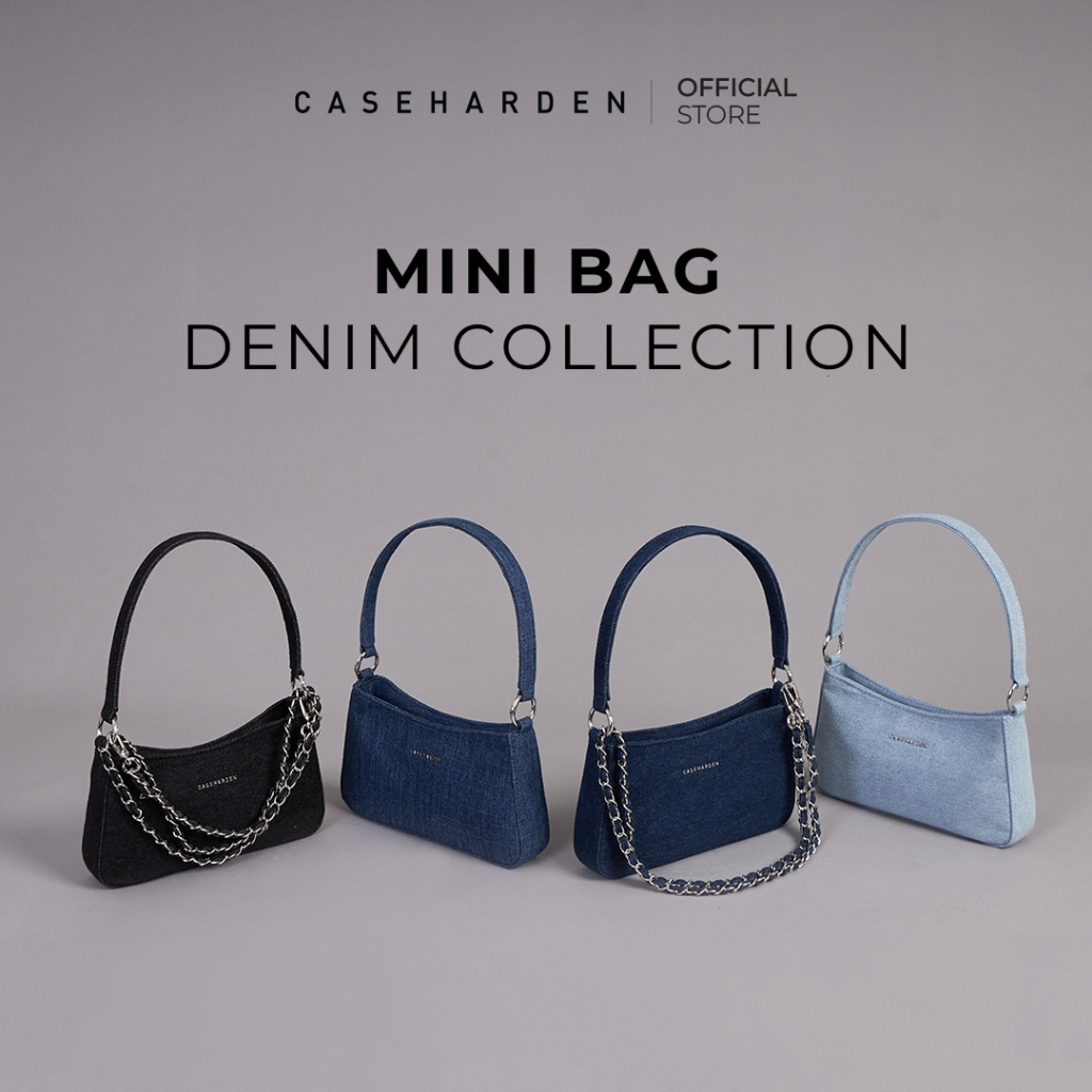 (ใช้โค้ด:30DD150ลด150.-)Caseharden Mini Bag Denim กระเป๋าสะพายข้างทรงพอช พร้อมสาย 3 สาย [MiniBagDenim]