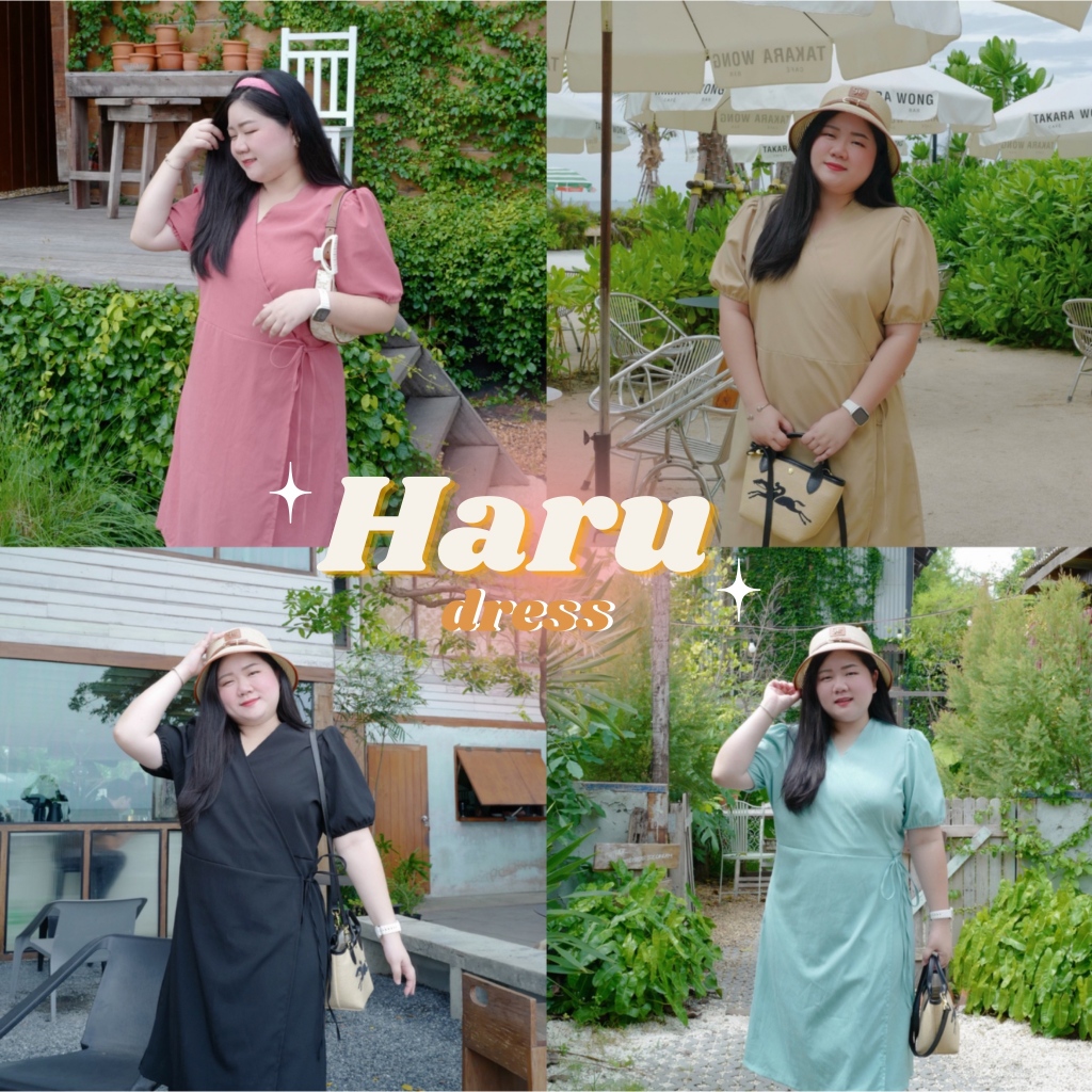 Haru Dress เดรสทรงกิโมโน 4 สี #เสื้อผ้าสาวอวบ Plussize