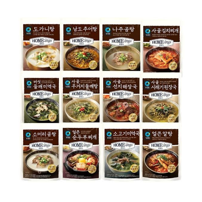 [ของแท้] 호밍스국탕찌개류 Chungjungone HOMEings Variety Soups (ซุปเกาหลีปรุงสำเร็จรูป) 450g