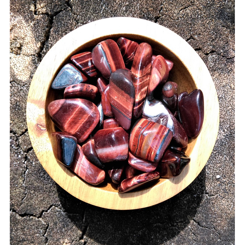 1 Red Tiger Eye Healing Gemstone; Red Tumbled Gemstone; Red Polished Gemstone