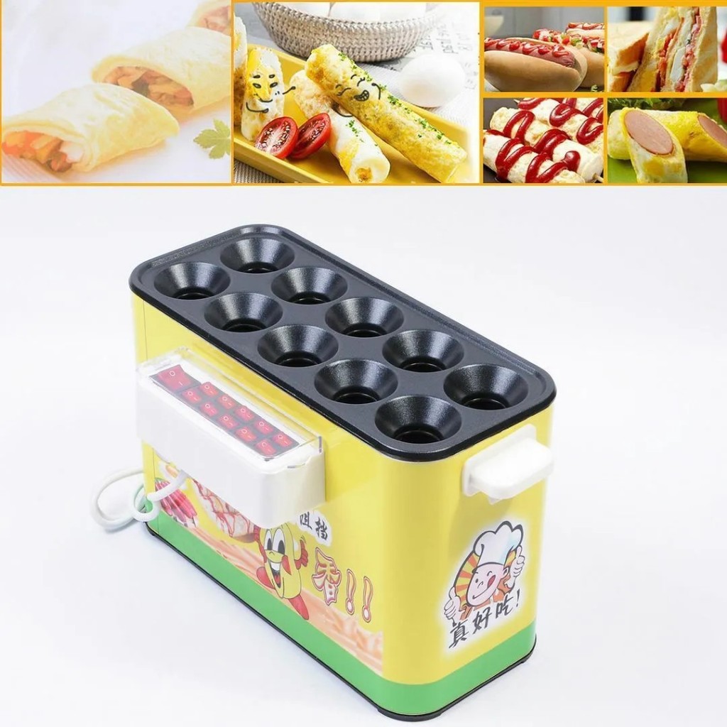 เครื่องทำไข่ม้วน ไฟฟ้า 10ช่อง  เครื่องม้วนไข่ รุุ่นใหม่🐤 มีพร้อมส่ง