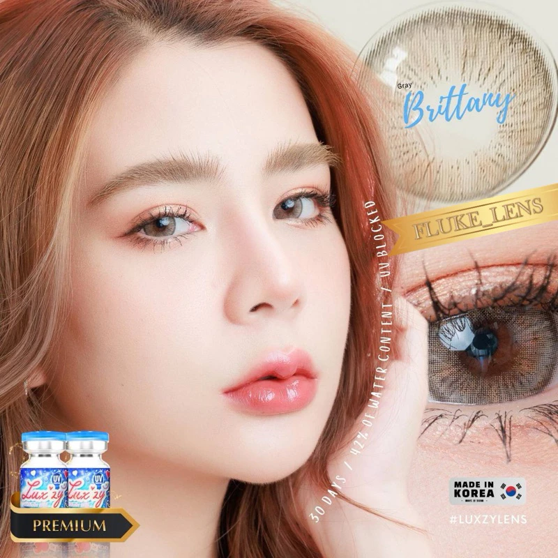 คอนแทคเลนส์ 💙 Brittany 💙 Luxzylens กรองแสง ใส่สบาย Made in Korea