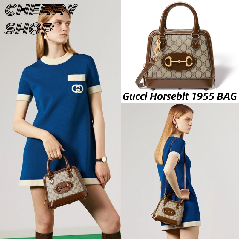 🍒กุชชี่ Gucci Horsebit 1955 Collection Mini Tote Bag🍒กระเป๋าโท้ทผู้หญิง