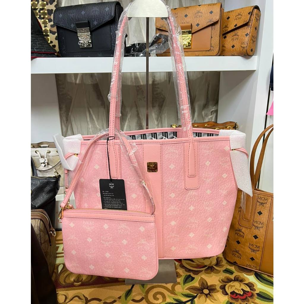 ์New MCM tote แม่ลูก สี Blossom pink ไซส์ s