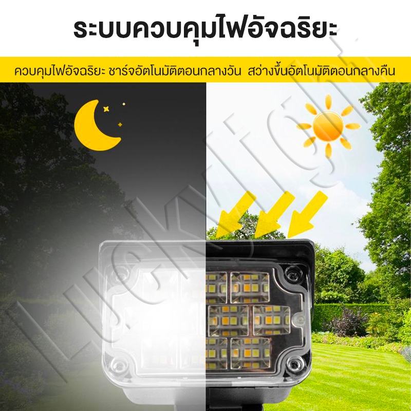 โคมไฟสนาม ไฟโซล่าเซลล์ LED Solar light ประดับสวนโซล่าเซลล์ โคมไฟปักสนาม แสงเหลือง/แสงขาว ไฟปักสนามหญ้า กันน้ำ ราคา ถูกที่สุด ดีลบีเคเค แกลเลอรีภาพที่ 4