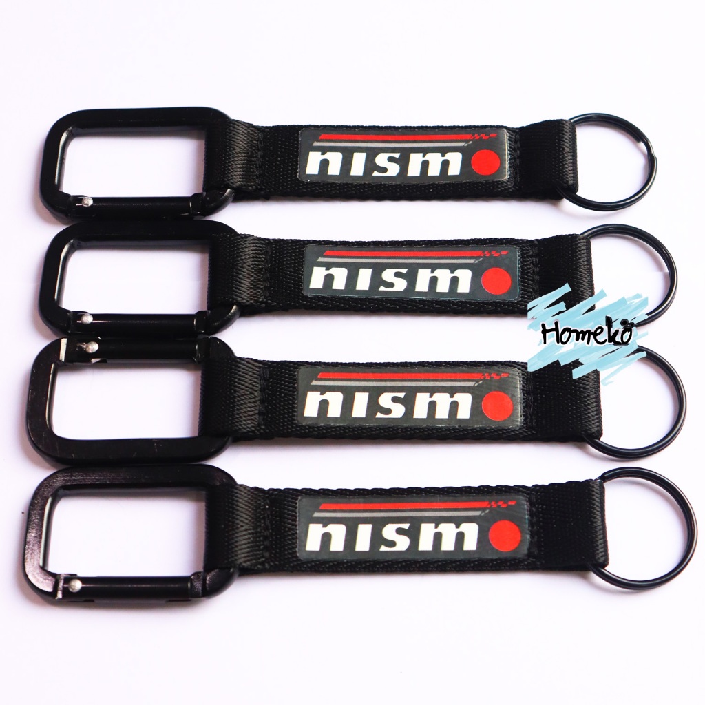 1 ชิ้น พวงกุญแจผ้าซิ่ง พวงสแน็ป ลาย nismo ดำ