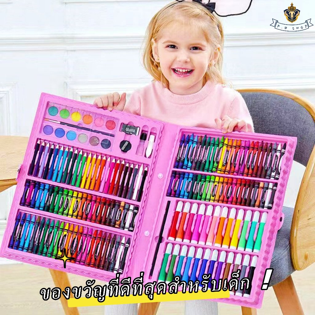 208 ชิ้นเด็กของขวัญนักเรียนโรงเรียนประถมศึกษาศิลปะจิตรกรรมชุดปากกาสีน้ำน้ำมันสีพาสเทลชุดปากกา - รูปที่ 3