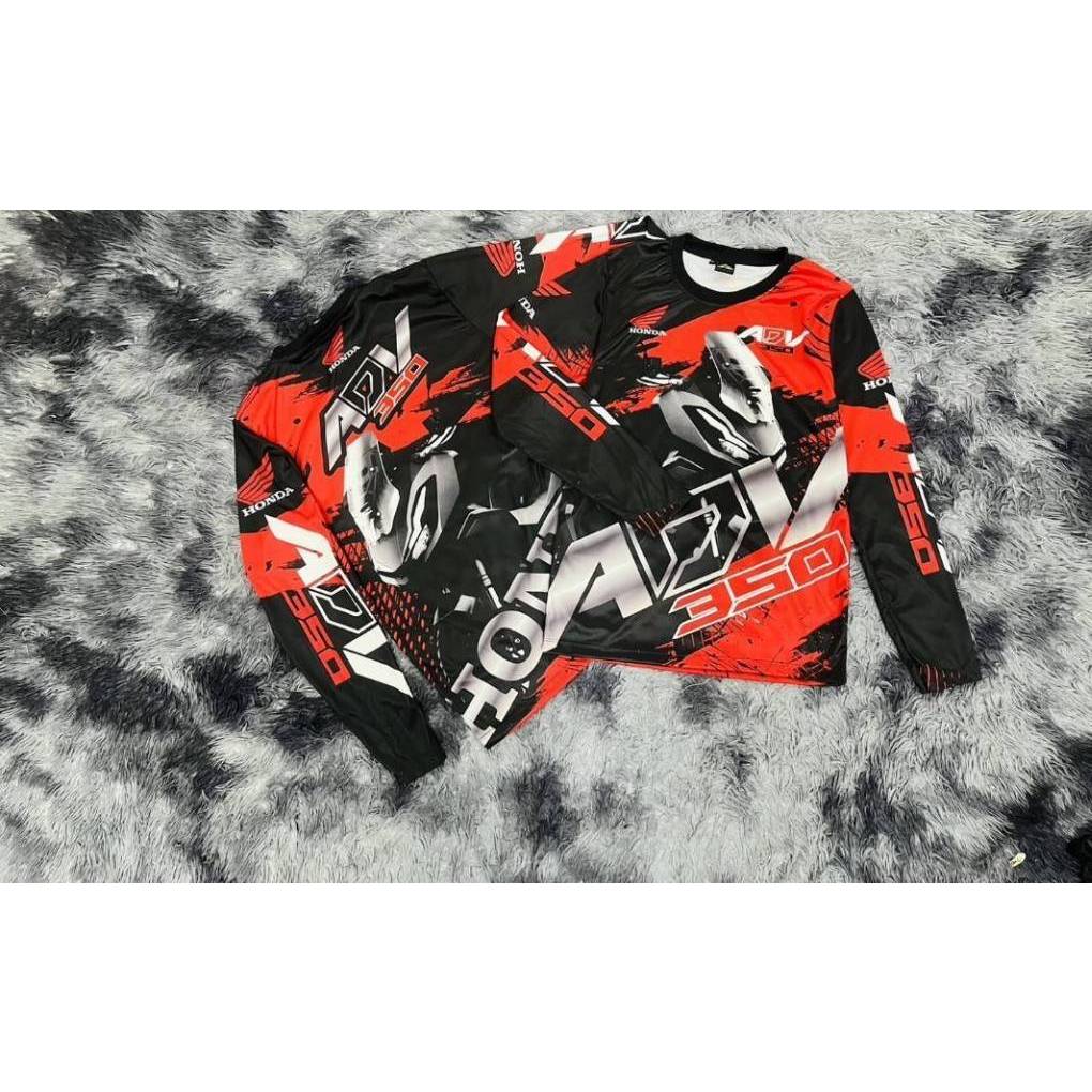 เสื้อกีฬาแขนยาวADVฮอนด้า350โทนดำแดง