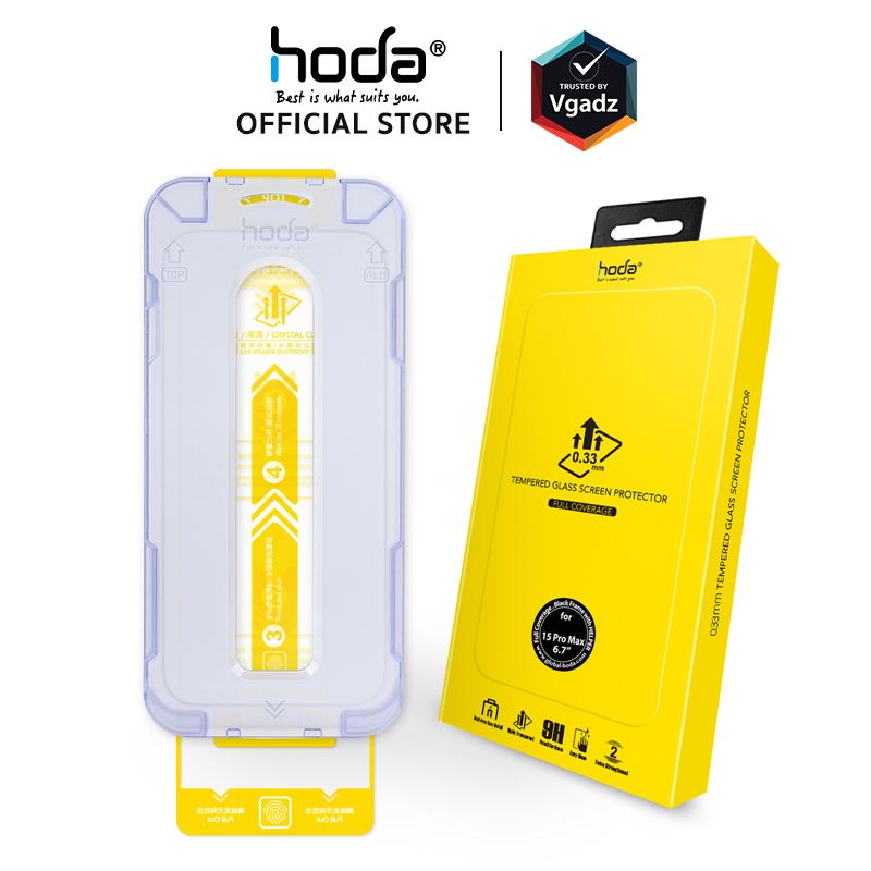 Hoda ฟิล์มกระจกสำหรับ iPhone 16 / 15 / 16 Plus / 15 Plus/ 15 Pro / 15 Pro Max รุ่น Glass Protector Clear