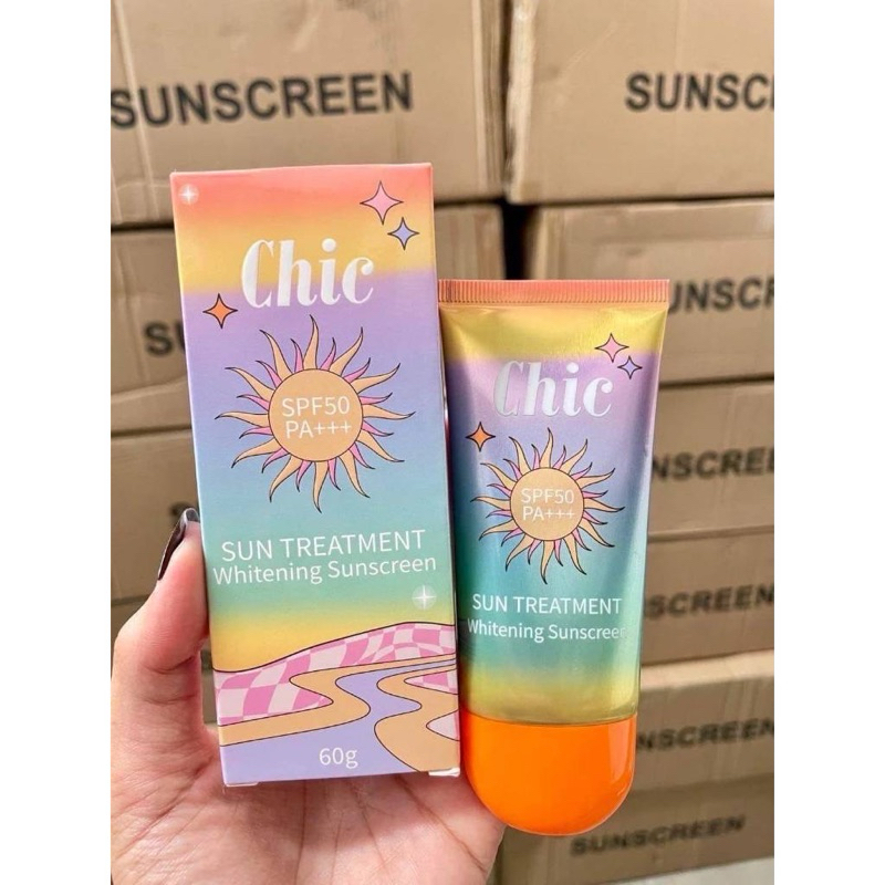 กันแดดชิค Chic SUN TREATMENT Whitening Sunscreen SPF50PA+++ขนาด60g