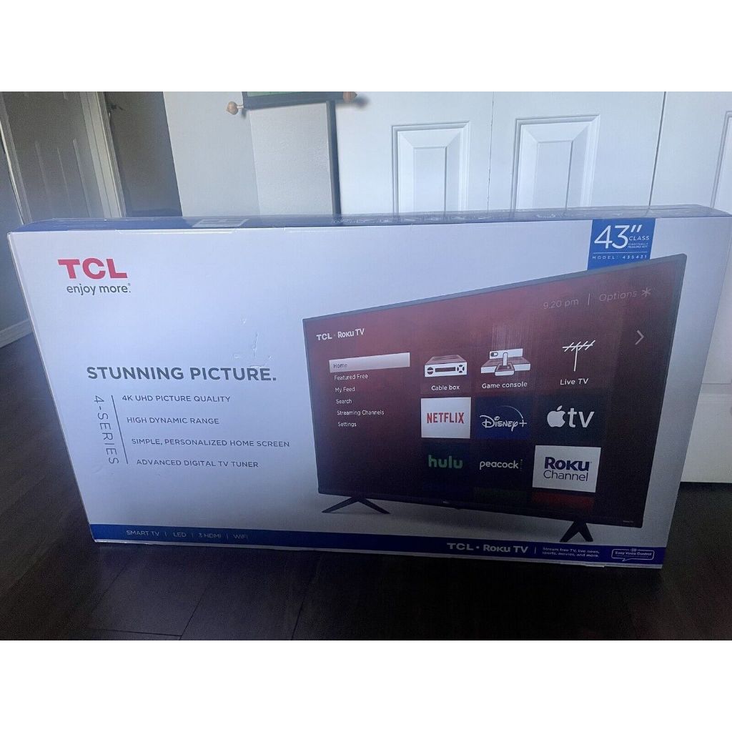 TCL 43 inch Class 4-Series 4K UHD HDR Roku Smart TV