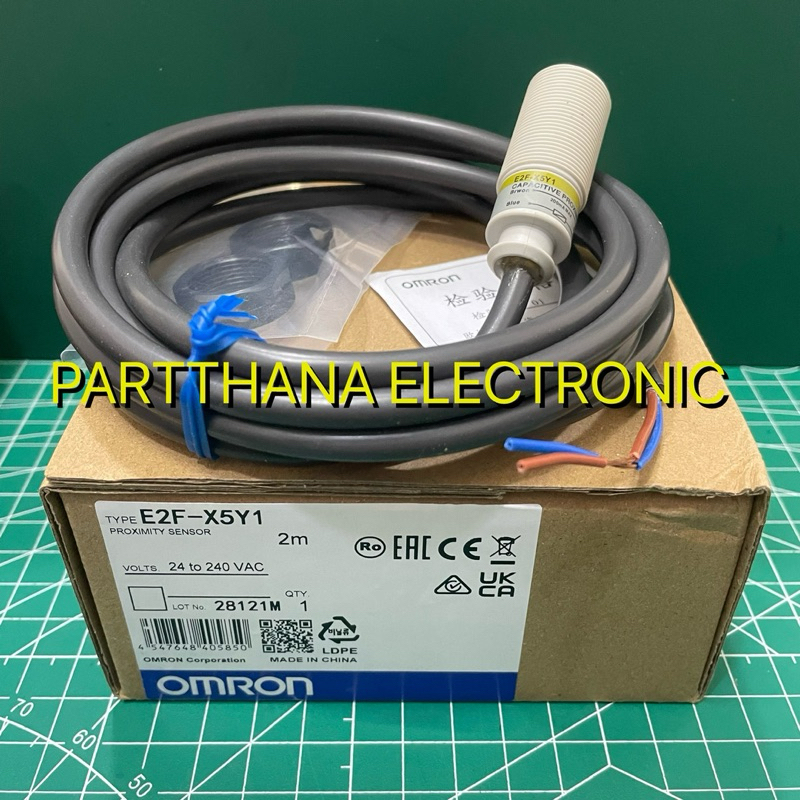 E2F-X5Y1 หัว 18 mm จับโลหะ ระยะจับ 5 mm 2 สาย NO ไฟ 12-24VDC พร้อมส่งในไทย🚛💨