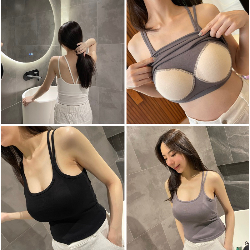 บราในตัว เสื้อสายคู่ S-XL (ibelly1089)