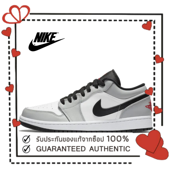 （ของแท้ 100 %）Nike Air Jordan 1 Low Light Smoke Grey สีเทา