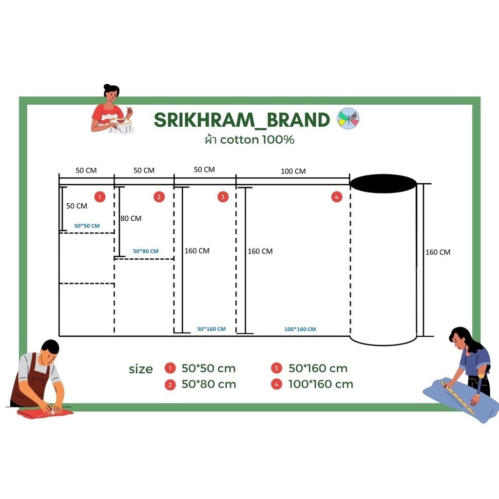 ผ้าาคอตตอน 100% คอตตอนทอทวิล ลายหมีพื้นขาว หัวใจน้ำตาลพื้นขาว ตารางหัวใจน้ำตาล - รูปที่ 7