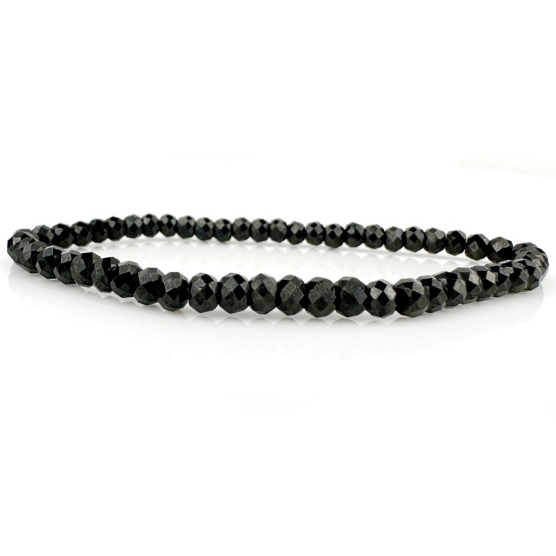BN4-CUT กำไลนิล สร้อยข้อมือนิล นิลแท้ 4 มิบ black spinel แบล็คสปิเนล เนื้อแข็ง เจียรไนสวย