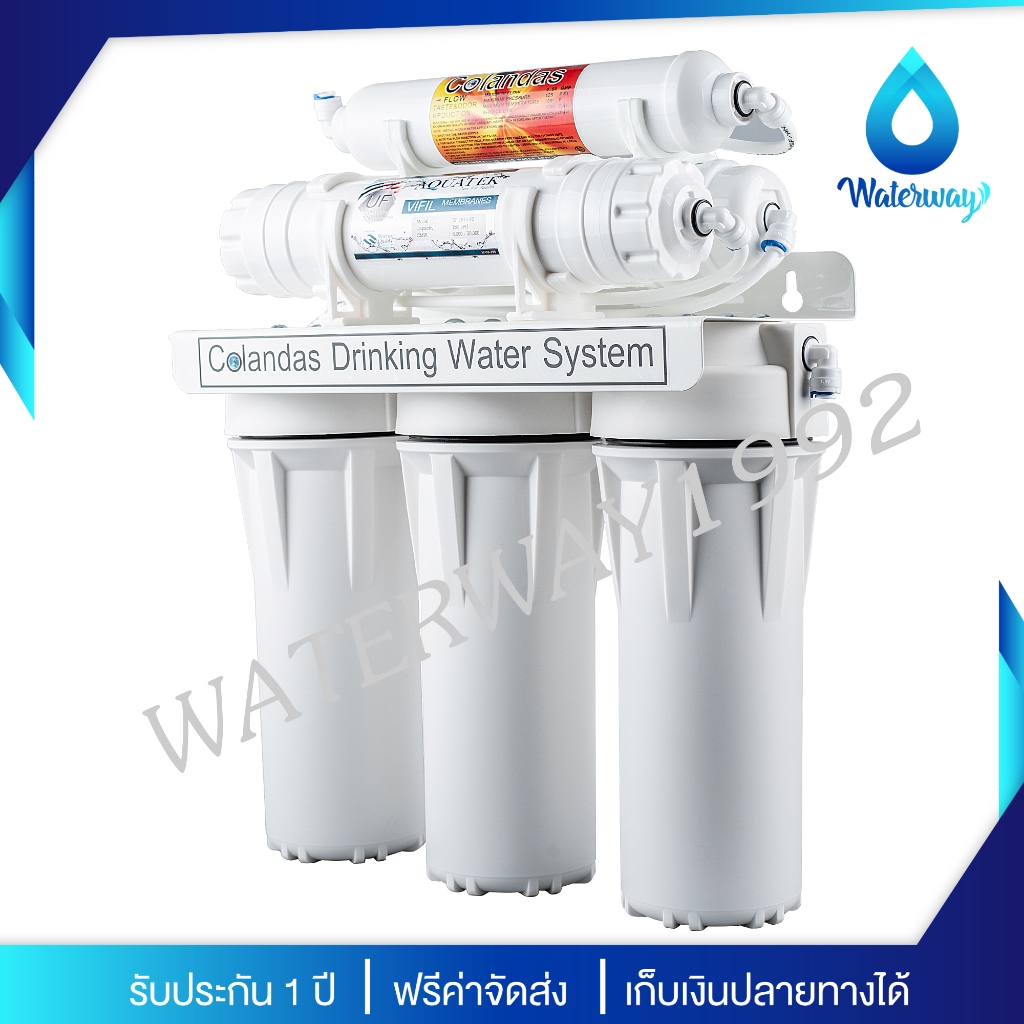[มีบริการติดตั้ง] COLANDAS เครื่องกรองน้ำ 6 ขั้นตอน ULTRA FILTRATION 0.01 micron (UF) กรองตะกอนละเอียดได้ดี