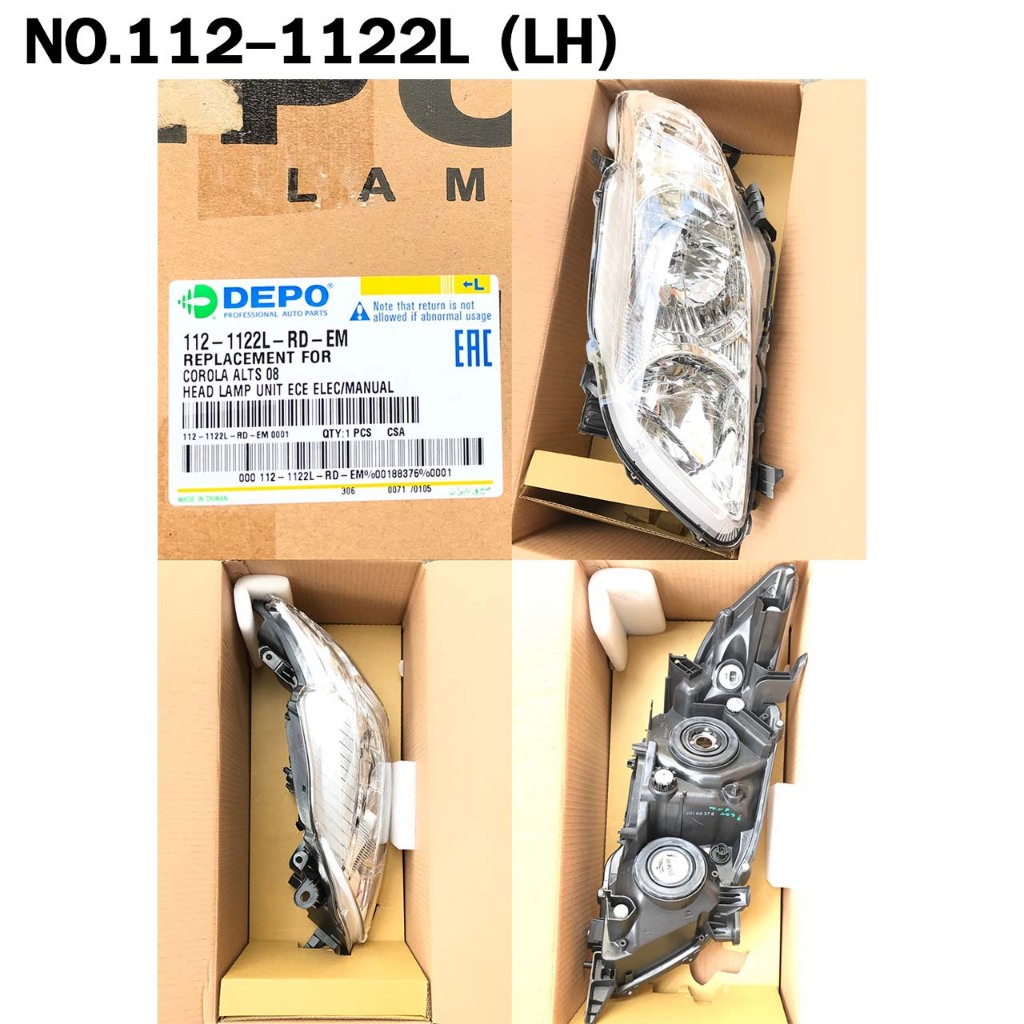 ไฟหน้ารถยนต์ TOYOTA ALTIS ปี08 (LH) DEPO โตโยต้า อัลติส 112-1122L