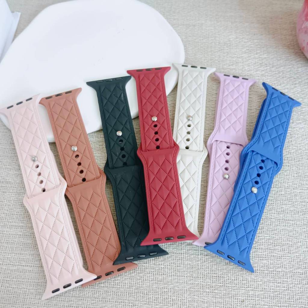 พร้อมส่ง สายยาง ลายโซฟา แบบหนา ใช้ได้กับ Smart Watch X12Promax  HK9Pro Watch8Ultra  LG63Pro ขนาด38/4