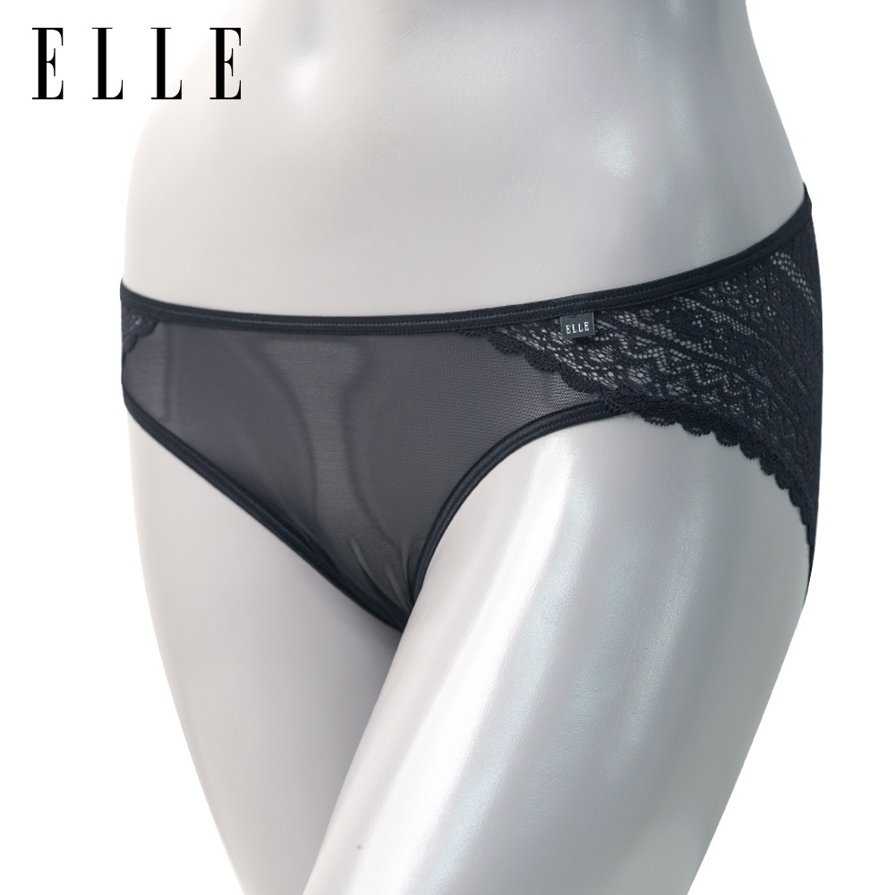 ELLE กางเกงใน QV6045 ของแท้ เกรดA ทรง BOY LEG ผ้าตาข่าย+ลูกไม้ SIZE M-L-LL สีเนื้อ -ดำ