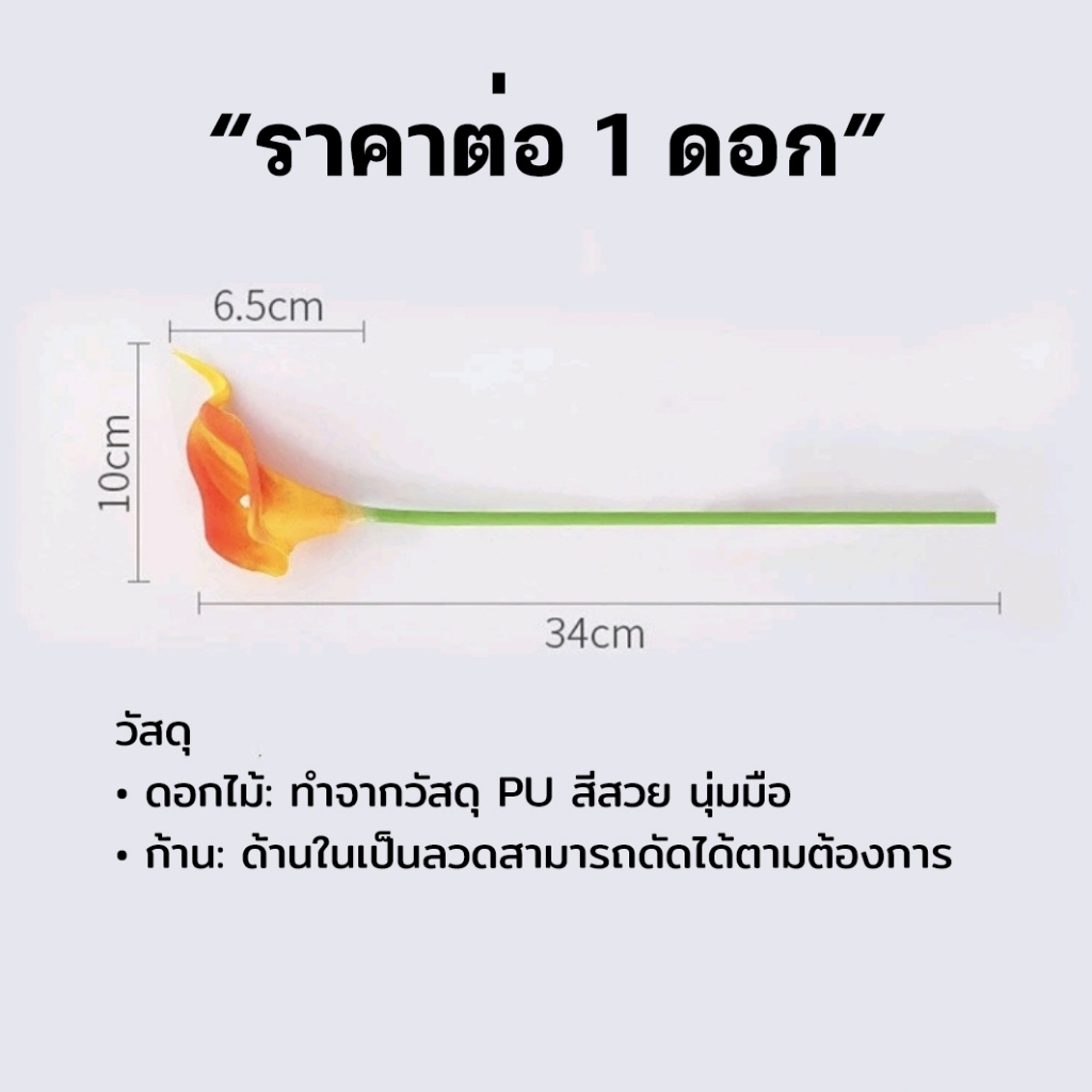 [ร้านไทย] ดอกคาล่าลิลลี่ปลอม 🌼 Calla Lily ดอกคาลล่าลิลลี่ ดอกไม้ปลอม ดอกไม้ประดิษฐ์ พร็อพถ่ายรูป - รูปที่ 7