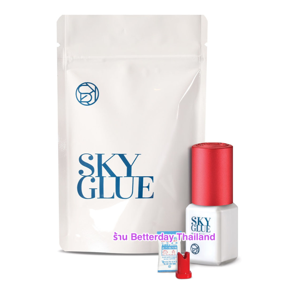 ของแท้ รุ่นใหม่ กาวต่อขนตา Sky Glue แห้งไว 5 ml. ฝาแดง กาวฝาแดง กาวสกาย สำหรับต่อขนตา Eyelash Glue ขนตา ฝาสีแดง