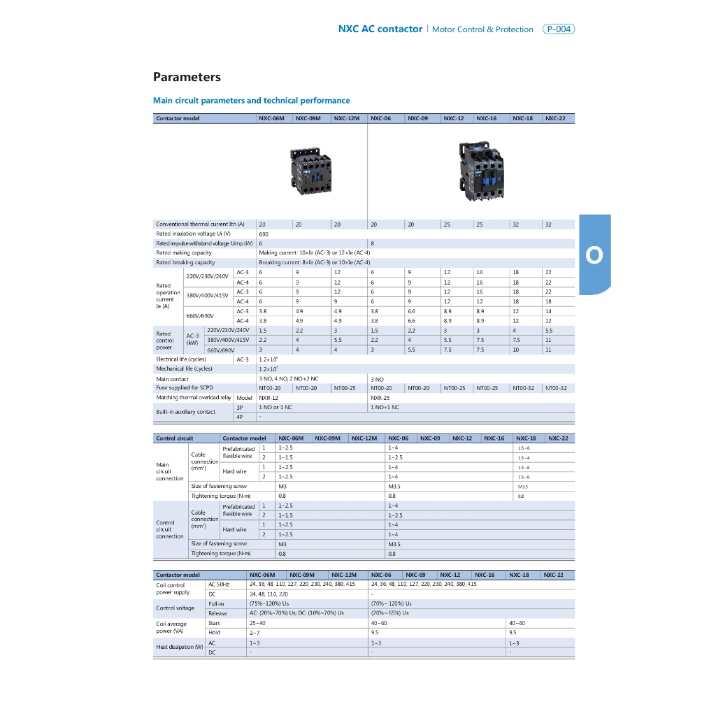 แมกเนติกคอนแทคเตอร์ Magnetic Contactor รุ่น NXC 06-38A 