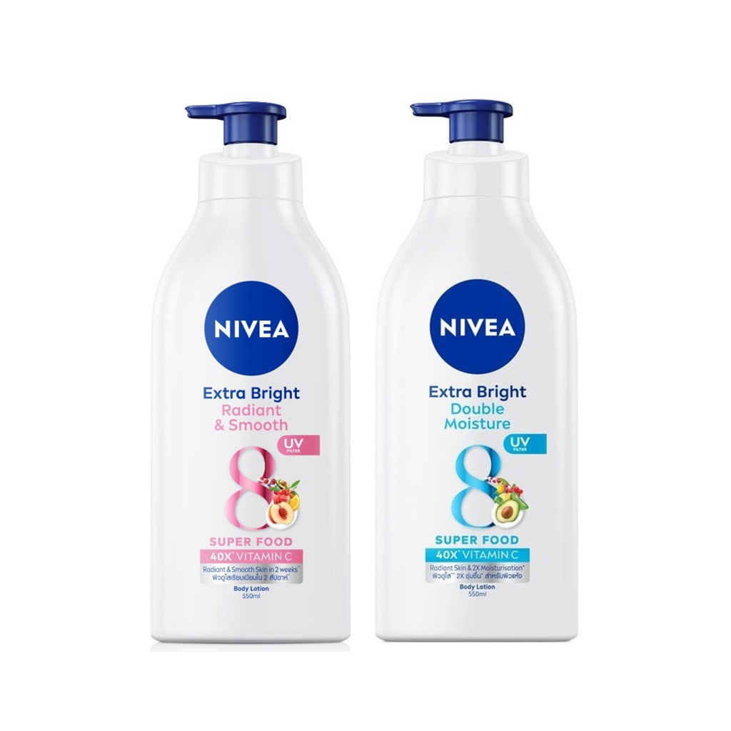 พร้อมส่ง 2 สูตร Nivea นีเวีย เอ็กซ์ตร้า ไบรท์ เรเดียนท์/นีเวีย เอ็กซ์ตร้า ไบรท์ ดับเบิ้ล มอยส์เจอร์ บอดี้ โลชั่น