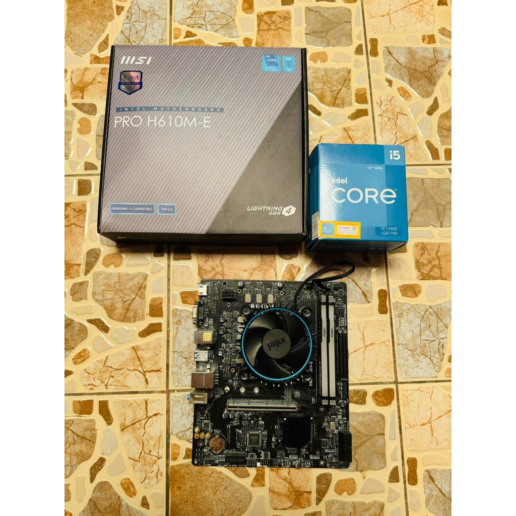 ขายชุดซีพียูเมนบอร์ดแรมมือสอง INTEL I5-12400,MSI PRO H610M-E,KINGSTON FURY BEAST RGB 16GB 8x2 5600