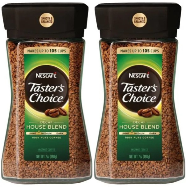 NESCAFE Taster's Choice Decaf House Blend (USA Imported) 198g.x 2 Bottles เนสกาแฟ กาแฟสกัดคาเฟอีนออก