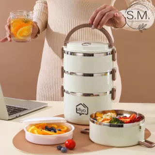 SM.ปิ่นโตใส่อาหาร แบบแยกชั้น มีซิลิโคนกันหกได้ กล่องอาหาร 2/3/4ชั้น