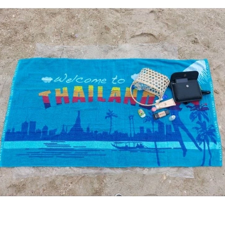ผ้าชายหาด ผ้าเช็ดตัวชายหาด Thailand ขนาดใหญ่ ลายไทยแลนด์