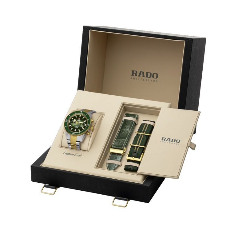 นาฬิกา Rado Captain Cook Automatic Chronograph (R32151318) ขนาด 43mm สแตนเลส สตีล เขียว