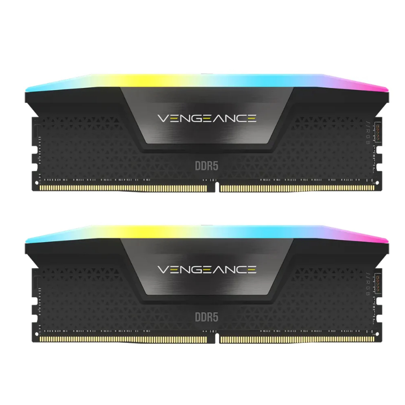 96GB (48GBx2) DDR5 6400MHz RAM (หน่วยความจำ) CORSAIR VENGEANCE RGB DDR5 (INTEL XMP) (BLACK) (CMH96GX