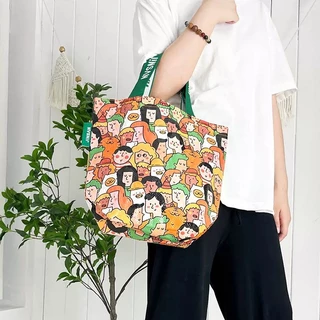 Shopping Bag/Woven Bag ขนาดเล็ก ถุงช้อปปิ้งกันน้ำ สะพายไหล่และถือ คล้องแขน กระเป๋ากระสอบ