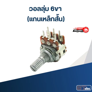 วอลลุ่ม 6ขา (แกนเหล็กสั้น) 10K, 20K, 50K, 100K, 250K, 500K