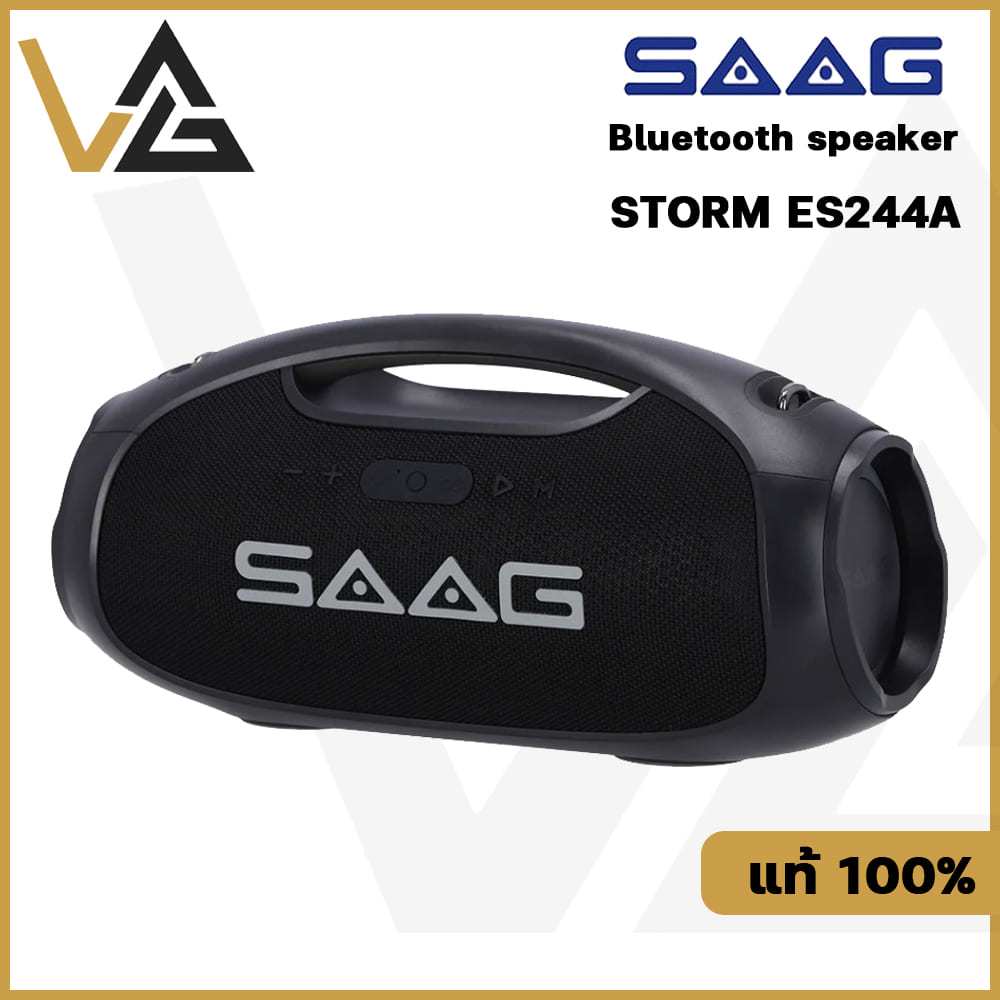 SAAG Storm ES244A ลำโพงบลูทูธ กำลังขับ60W กันน้ำ มีไฟRGB เบสแน่น  Bluetooth 5.3 รับสัญญาณได้ระยะไกล