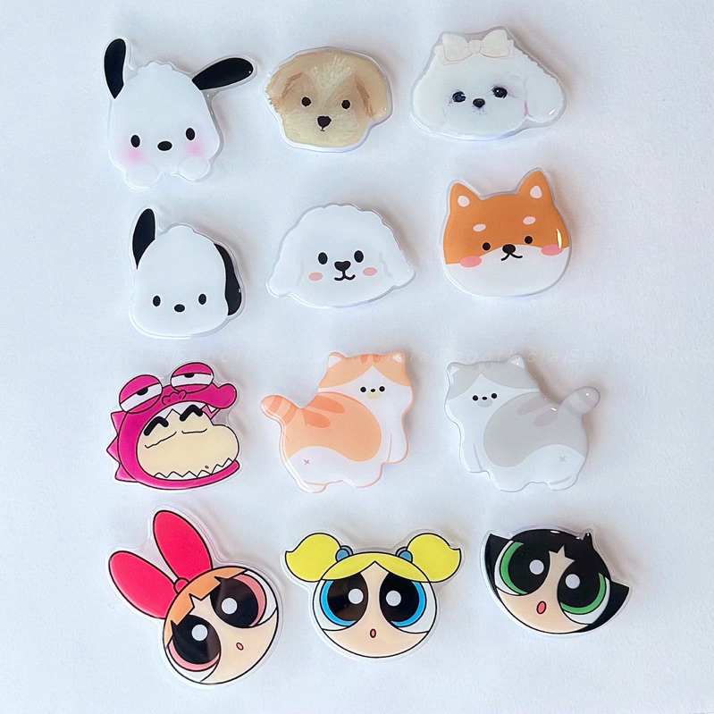 ꒰พร้อมส่ง꒱ Griptok | ที่ติดโทรศัพท์ ที่ติดมือถือ ที่ติดหลังโทรศัพท์ลายการ์ตูน น้องหมา แมว กริ๊บต็อก
