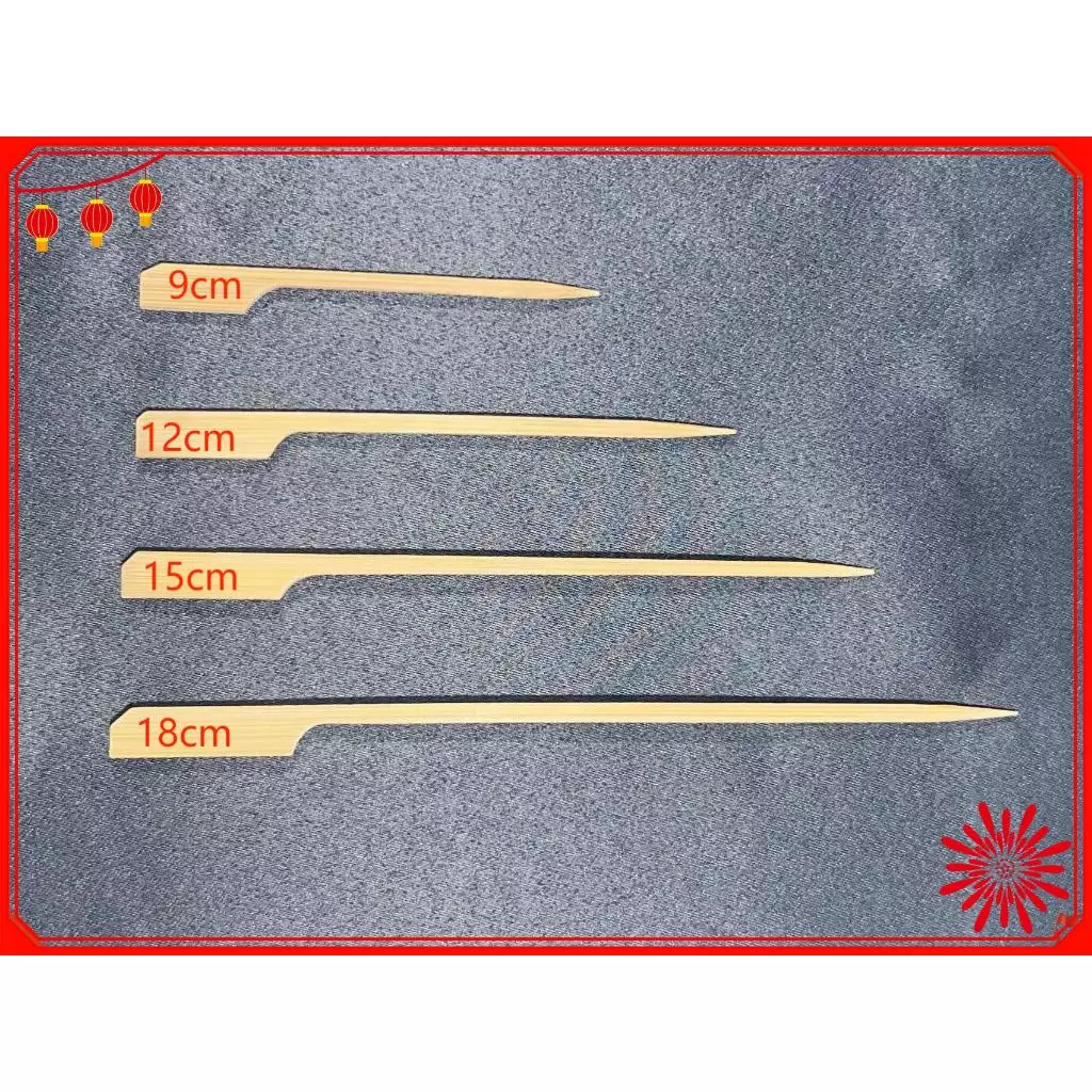 ไม้เสียบหัวธง ไม้เสียบลูกชิ้น ขนาด 9CM,12CM,15CMและ18CM 20CM(แพ็คละ100 ชิ้น) #Teppo skewers
